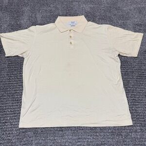 Franco Ziche Mens Polo Shirt XL‎ Cream 100% Cotton Short Sleeve Collared